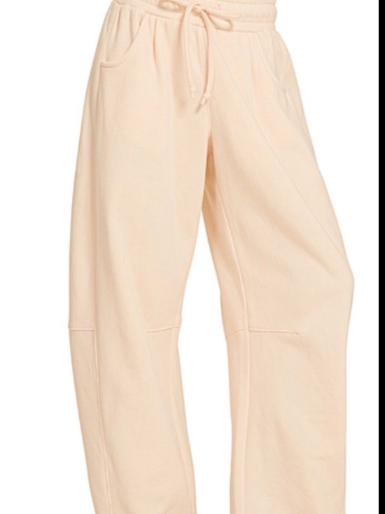 Zenana Outfitters Pants - Barrel Sweatpants In Cream “ Zenana “